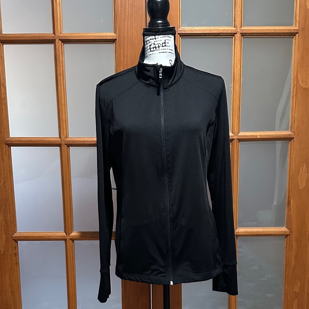 Danskin Now black semi-fitted Dri-more running jacket